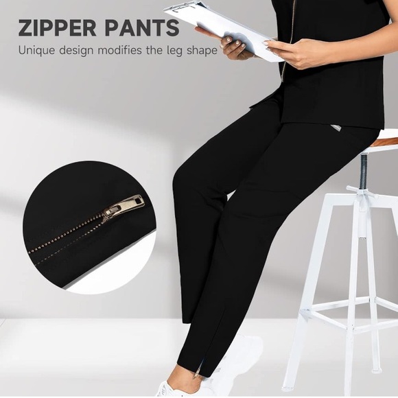 NEW Black Scrub Pants - Picture 1 of 8